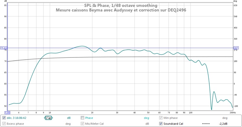 mesure caissons beyma avec audyssey et correction sur deq2496.jpg