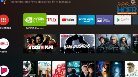 Video HCFR : Nvidia ShieldTV 2019, box TV Androïd – Menus