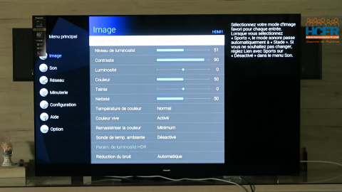 Video HCFR : Panasonic TX-65HZ2000, TV OLED – Menus