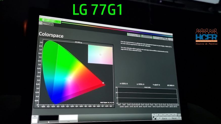 Vidéo HCFR : LG 77G1, TV OLED evo – Auto Calibration