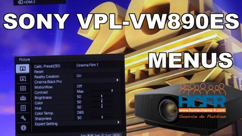 Vidéo HCFR : Sony VPL-VW890ES – Menus